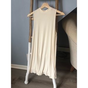 Topshop white sleeveless high neck dress